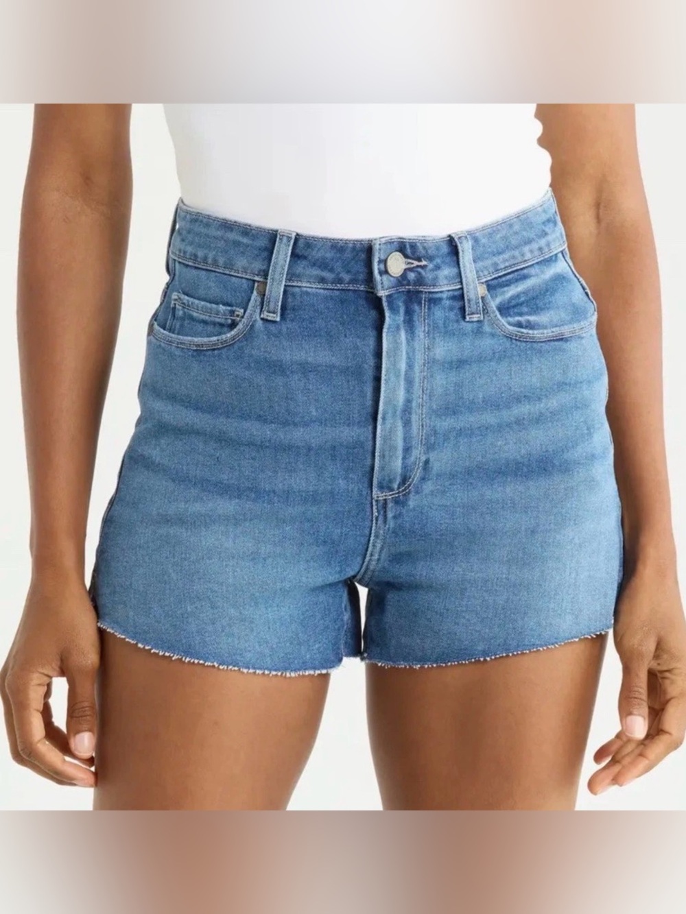 Paige Women’s Margot Raw Hem Denim Shorts Stretch Sz 29 NWT